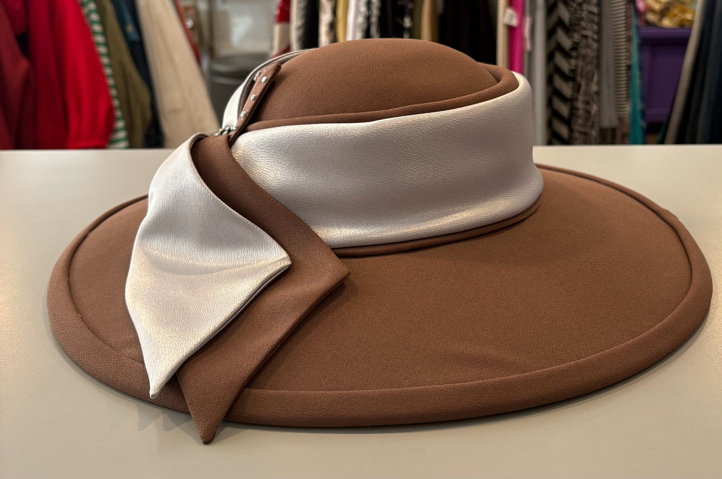Ms. Divine Brown & Grey Church Hat