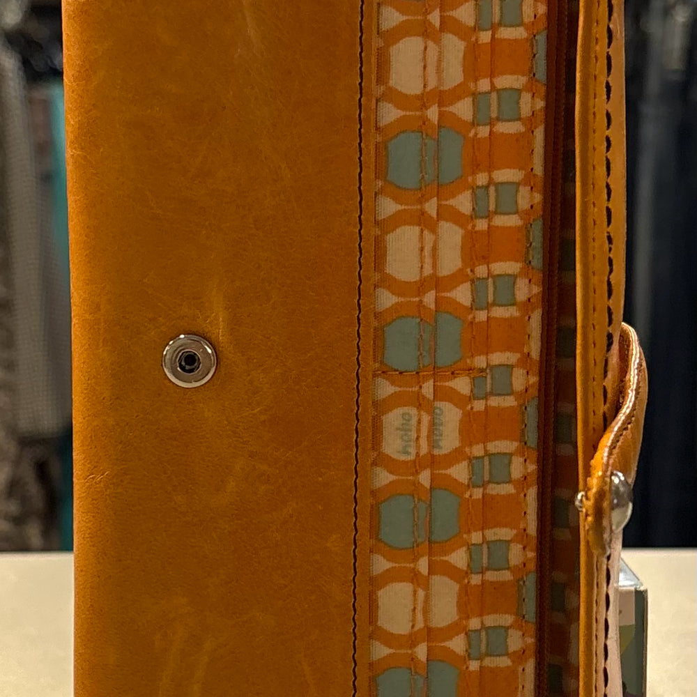 
                      
                        HOBO Orange/Mustard Yellow Leather Wallet
                      
                    