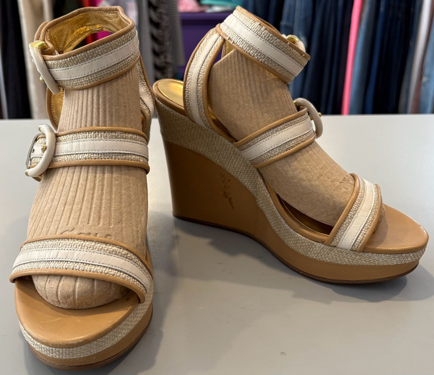 RARE Coach Maralee Platform Wedges Size:8.5B