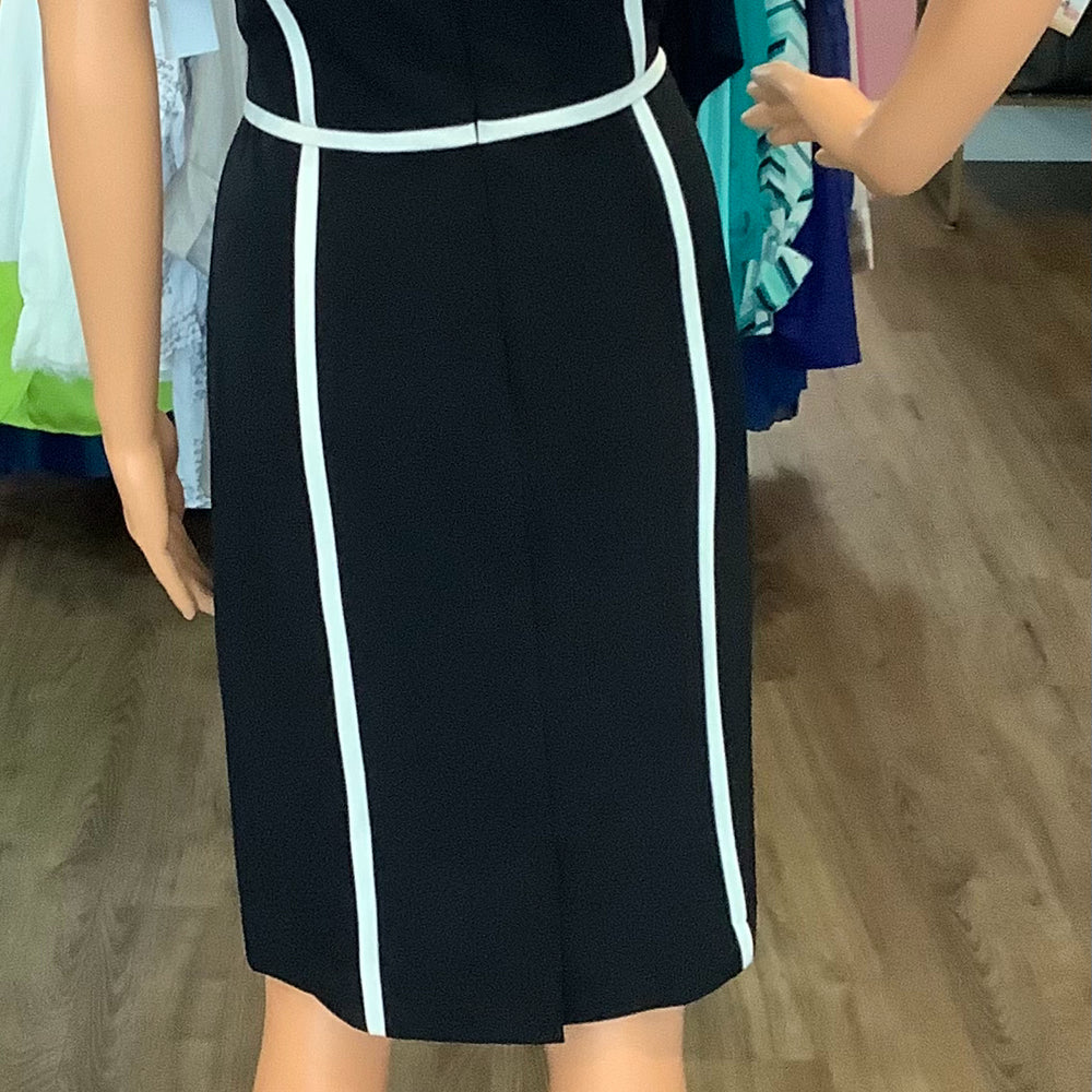 
                      
                        NWT Sandra Darren Ivory & Black Sleeveless Dress Size:14
                      
                    