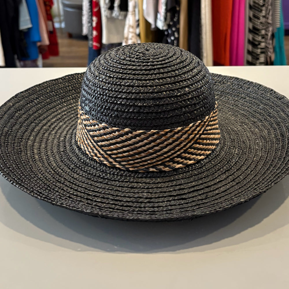 
                      
                        Black & Brown Straw Hat
                      
                    