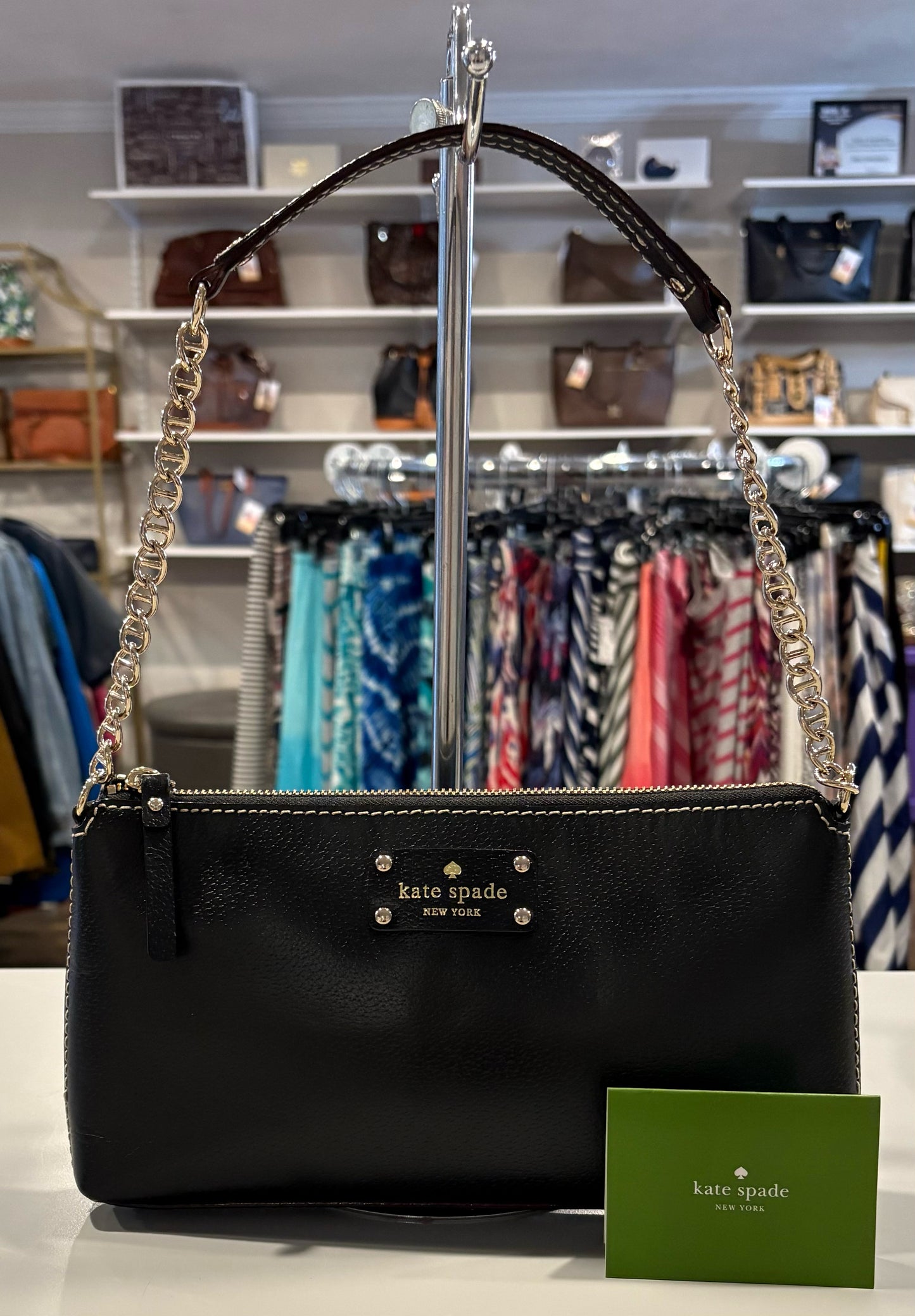 Kate Spade Black Wellesley Byrd Shoulder Bag with Chain Handle