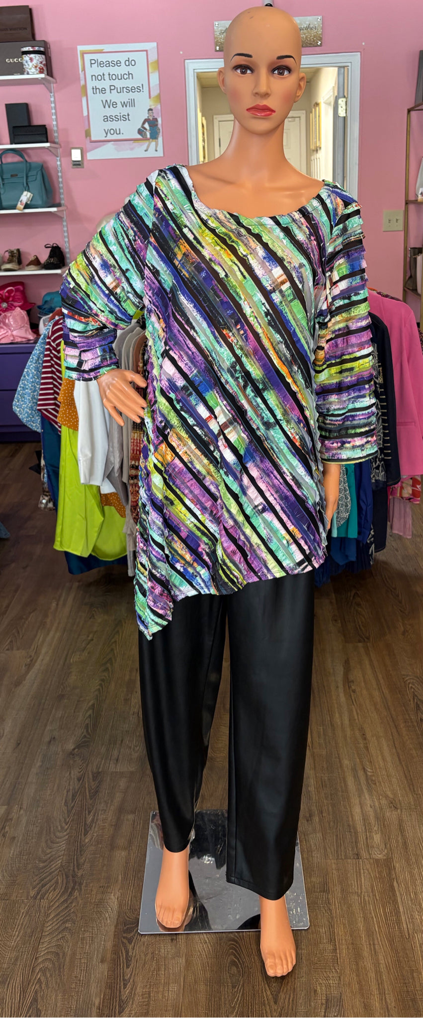 ic By Connie K Multi-colored Tie-Dye Blouse Size:2X