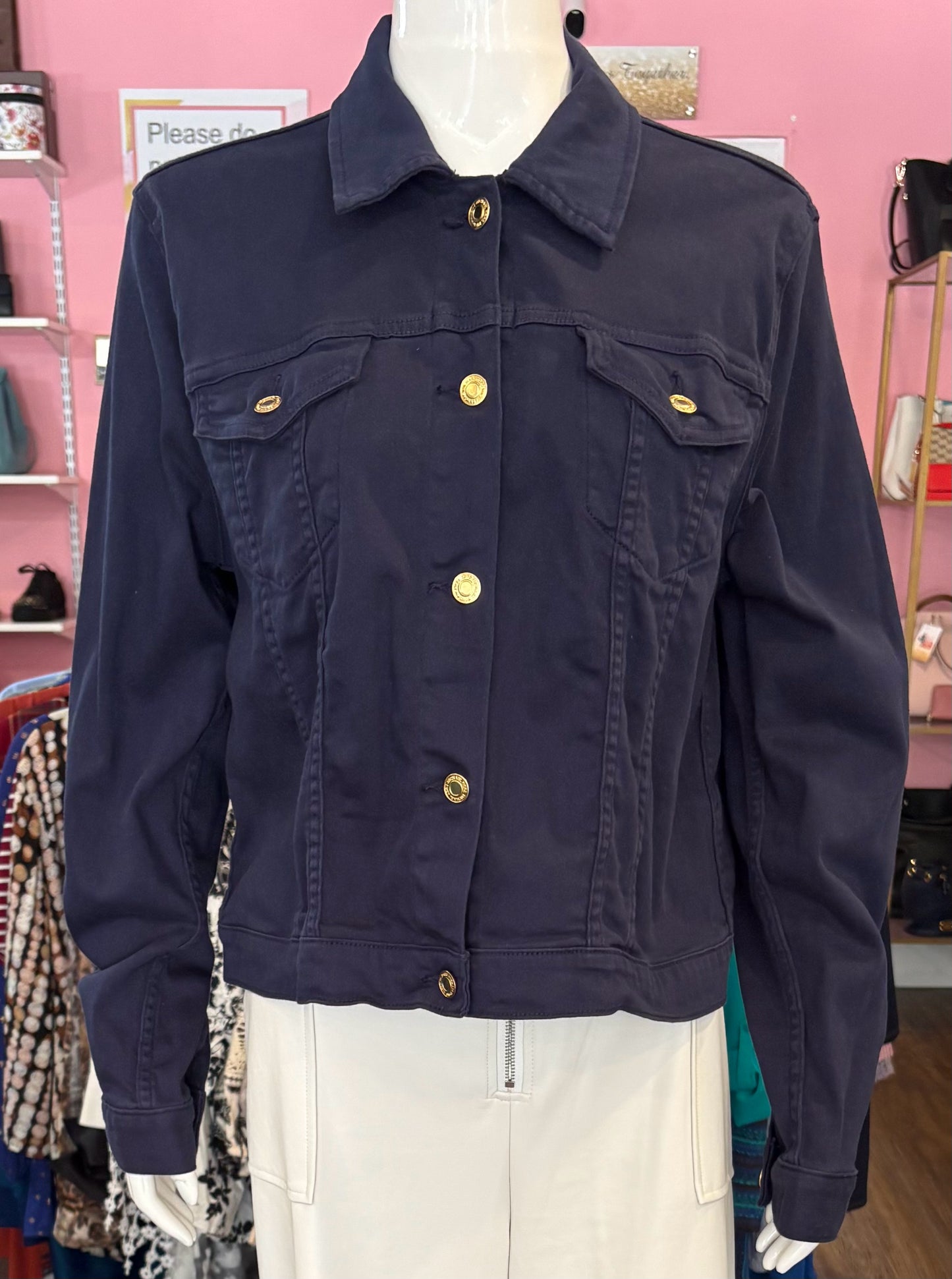 NWT Michael Kors True Navy Jean Jacket Size: XL