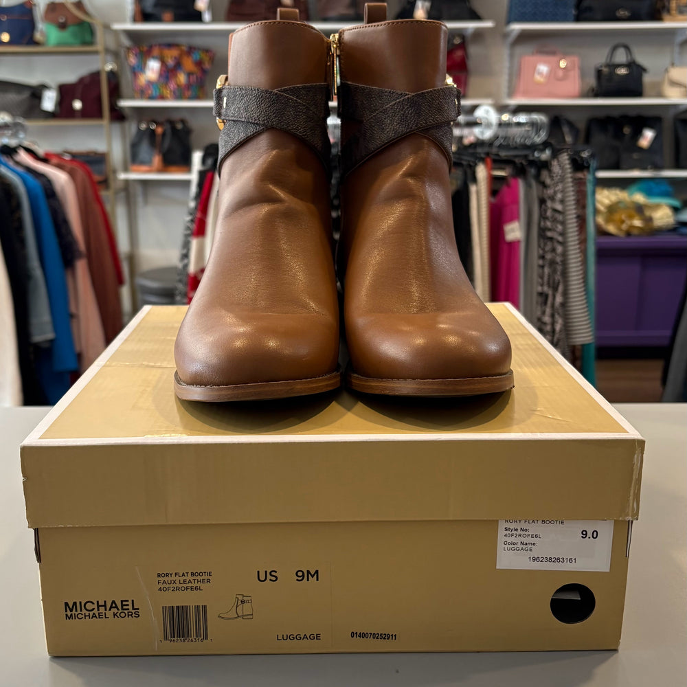 Michael Kors Rory Flat Bootie in the color Luggage Size:9M