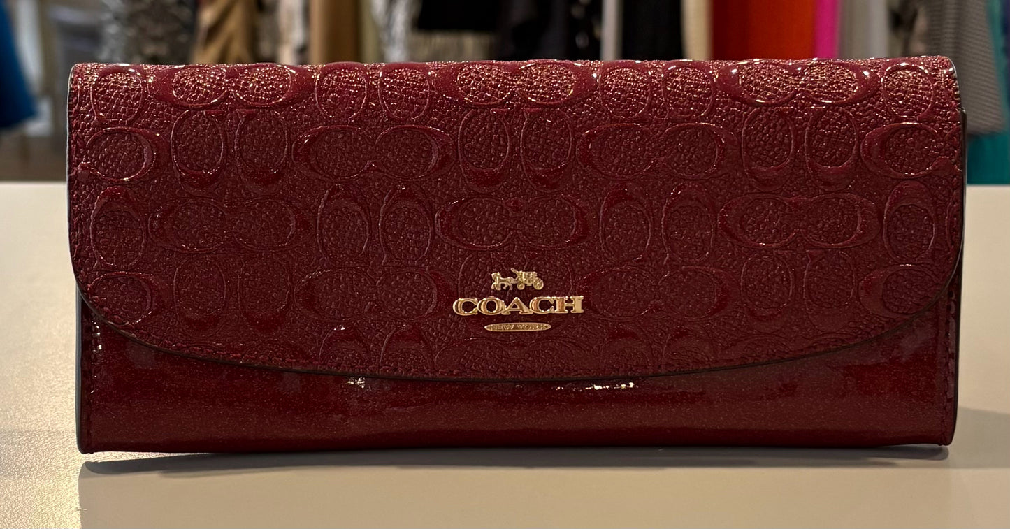 RARE Coach Soft Wallet In Cherry SN:F26814