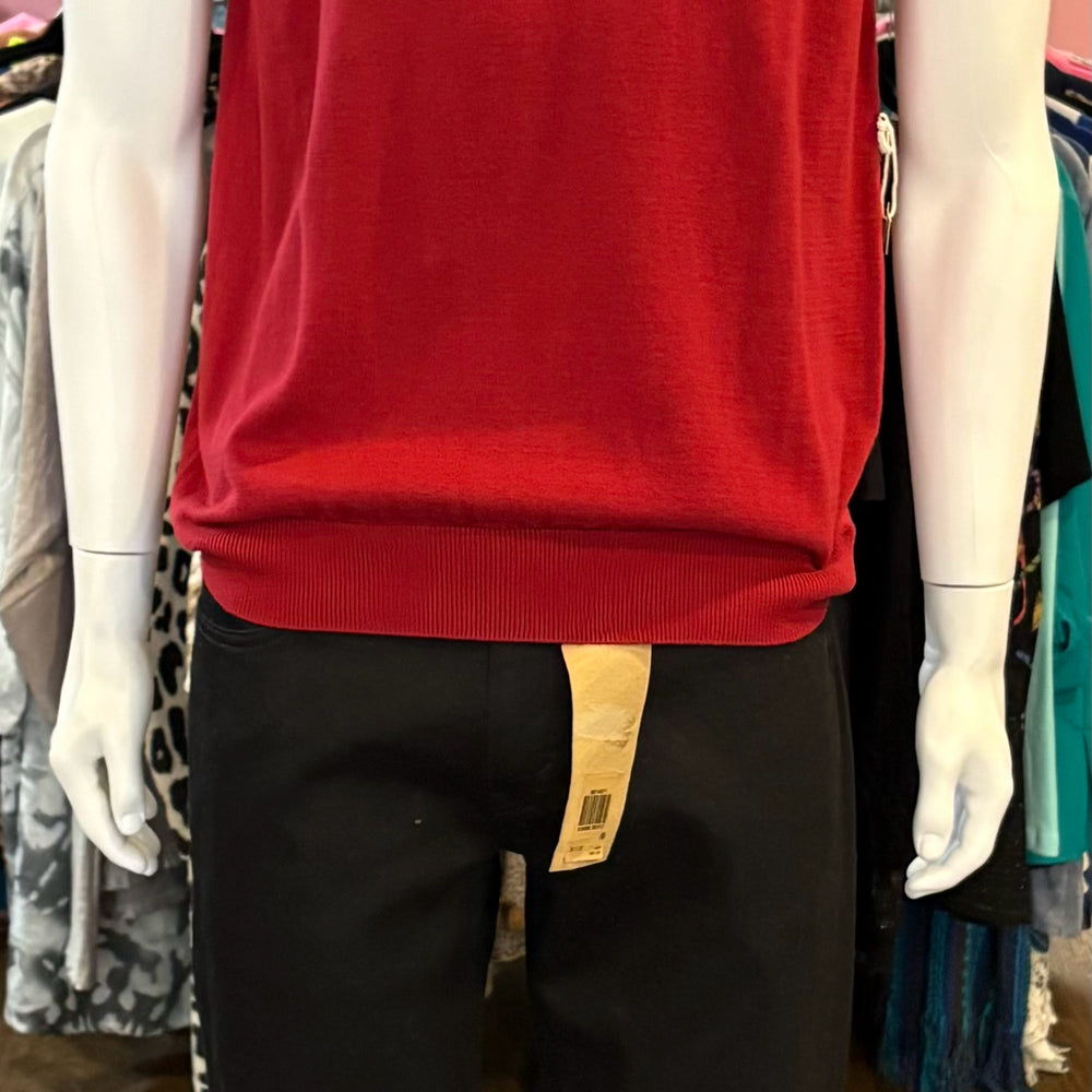 NWT Cotton Brothers Burgundy Red 100% Cotton Quarter Zip Sweater Vest Size:S