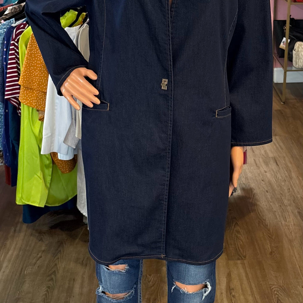 Chicos Long Denim Jacket Size:2