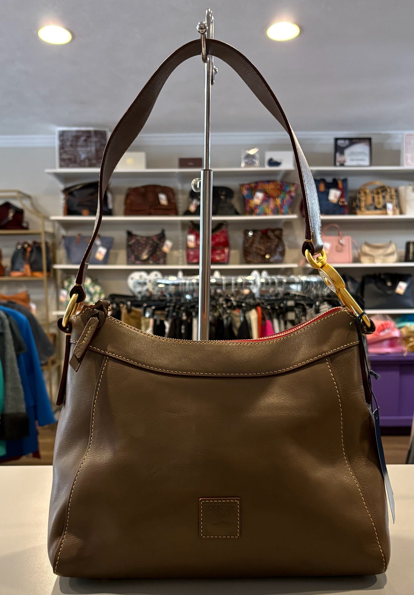 Dooney and Bourke Florentine Leather Large Cassidy Hobo in Elephant SN:J17514696