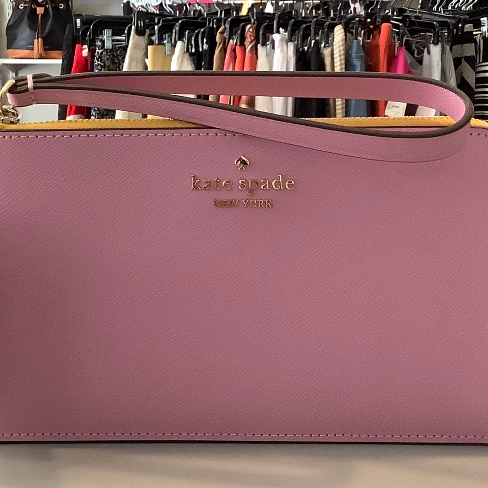 Kate Spade Lucy Lavender & Yellow Bi Color Medium Zip Wristlet