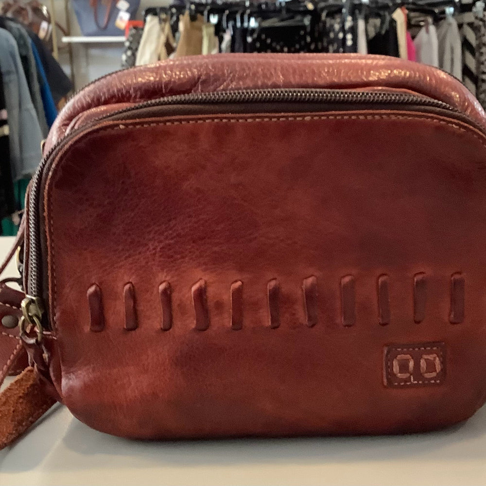 Bed Stu Rehab Leather Crossbody in Adobe Dipdye