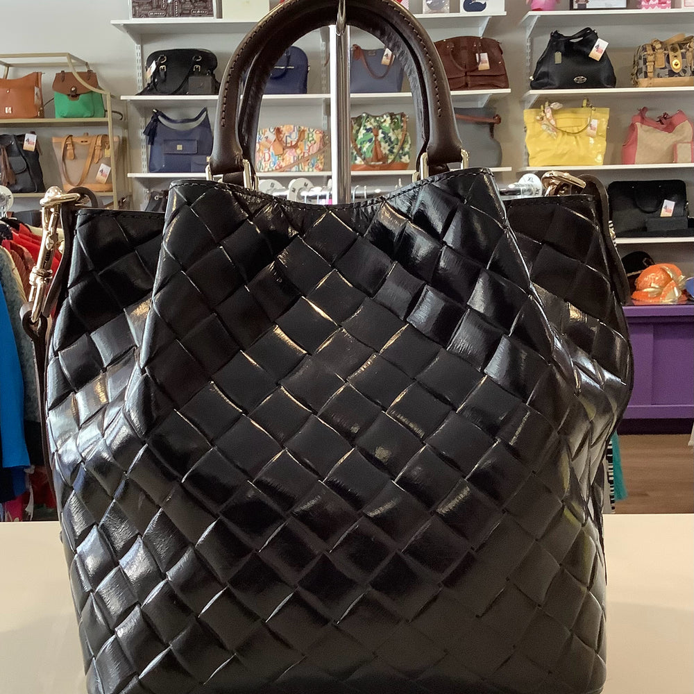 Dooney and Bourke Small Woven Embossed Leather Barlow Satchel
