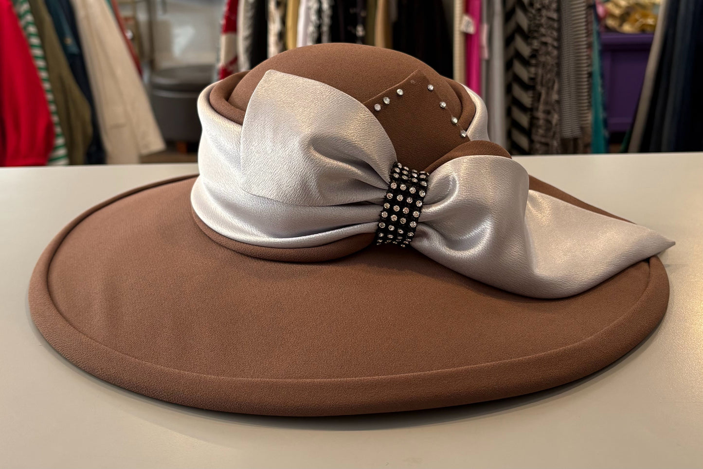 Ms. Divine Brown & Grey Church Hat