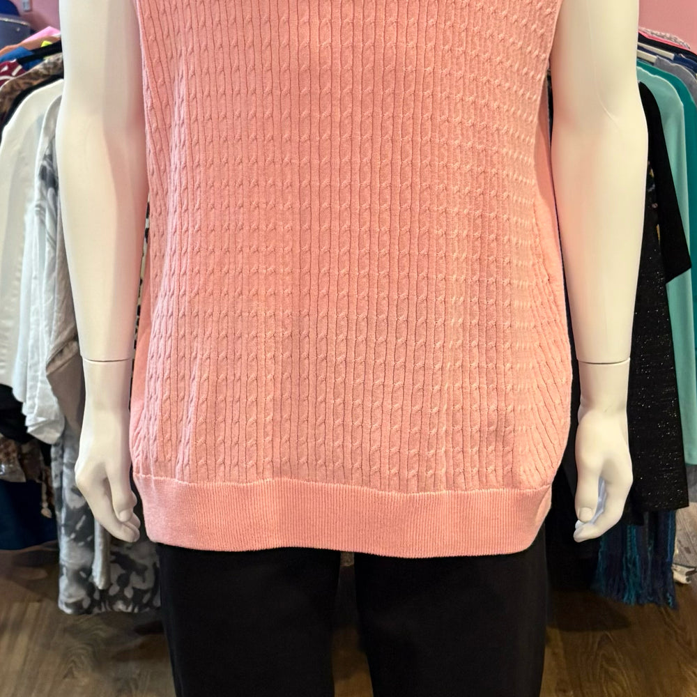 BAGAZIO Pink Quarter Zip Cotton Blend Sweater Vest Size: XXL