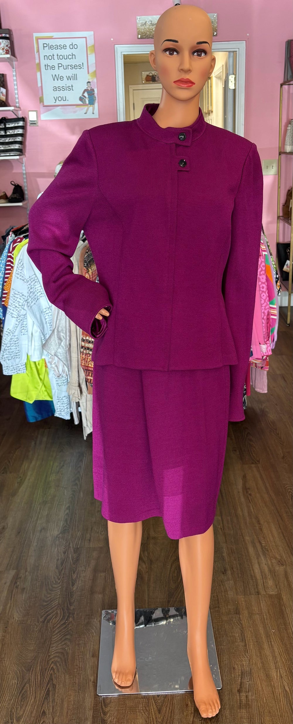 St. John Purple 2 Piece Skirt Set Size:12