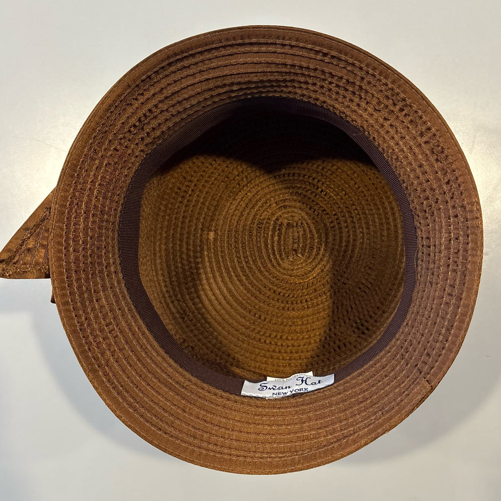
                      
                        Swan Hat Brown Church Hat with Bow + Rhinestone Detailing
                      
                    