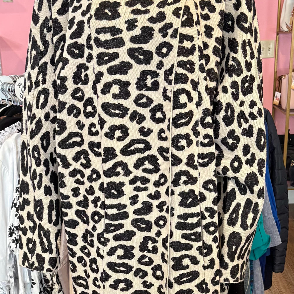 NWT Crazy Train Leopard Print Snap Button Cardigan Size: XL