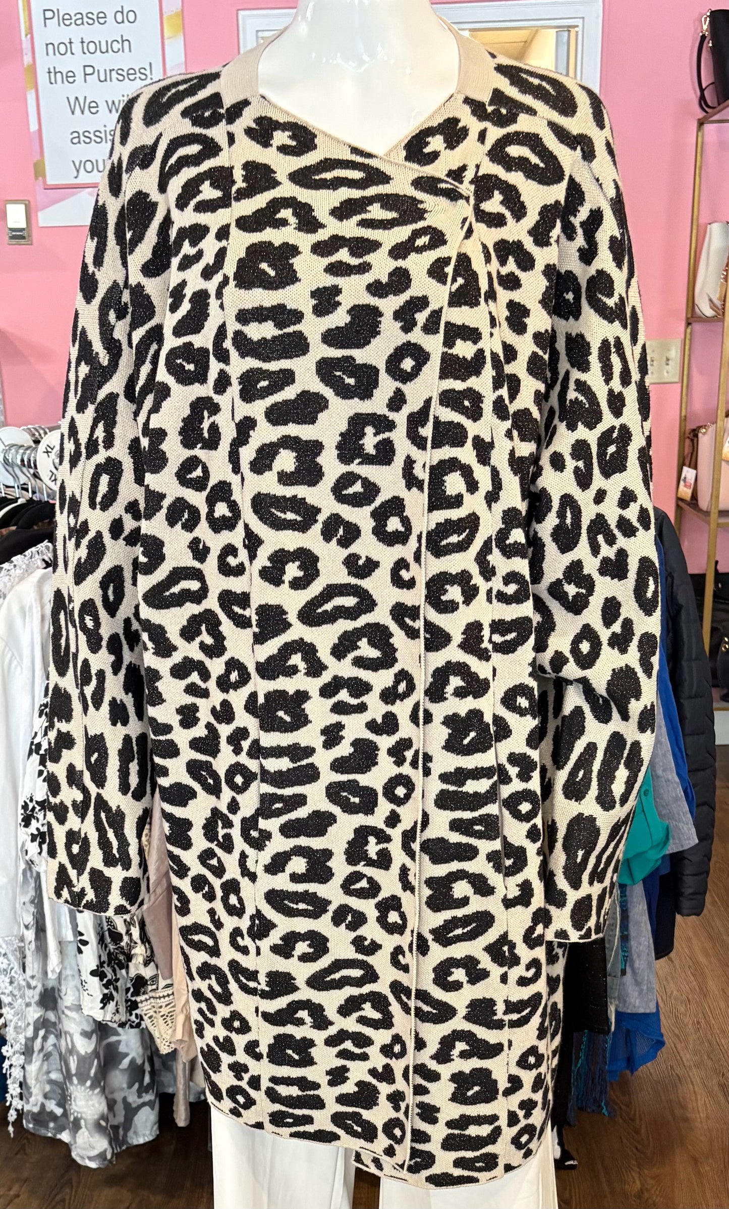 NWT Crazy Train Leopard Print Snap Button Cardigan Size: XL