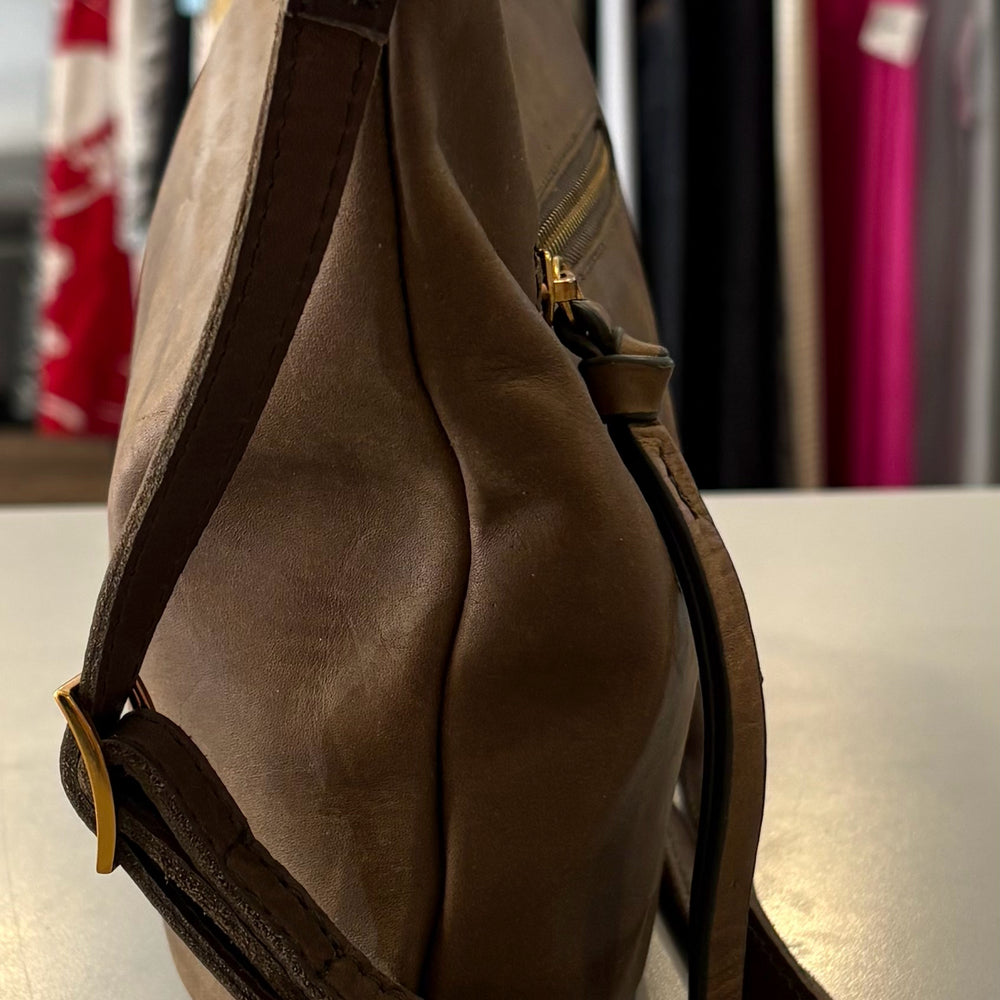 
                      
                        Margot NY Dark Brown Small Leather Adjustable Strap Crossbody with Tassel
                      
                    