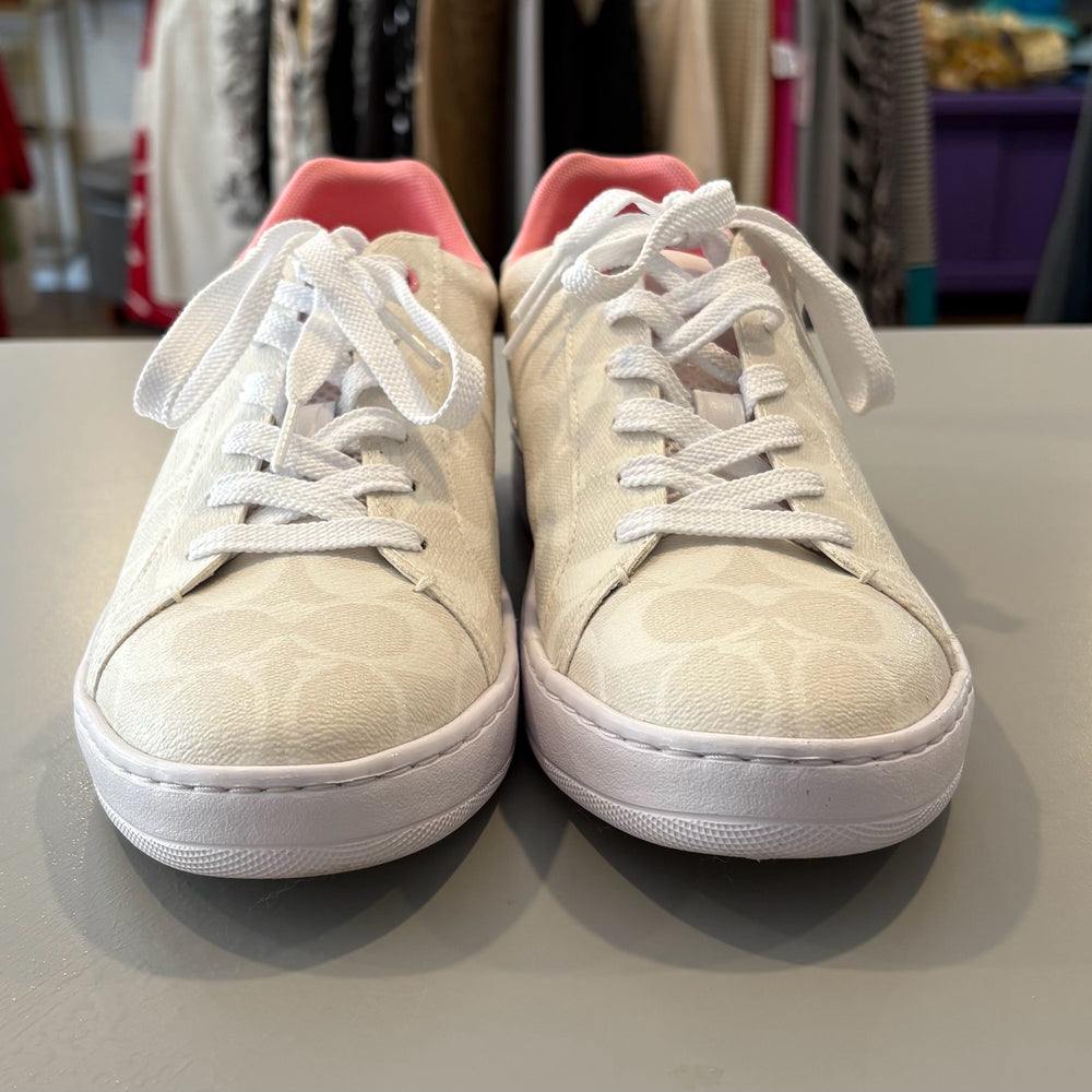 RARE Coach Clip Signature PVC Low Top Sneakers in Optic White Sz:9B