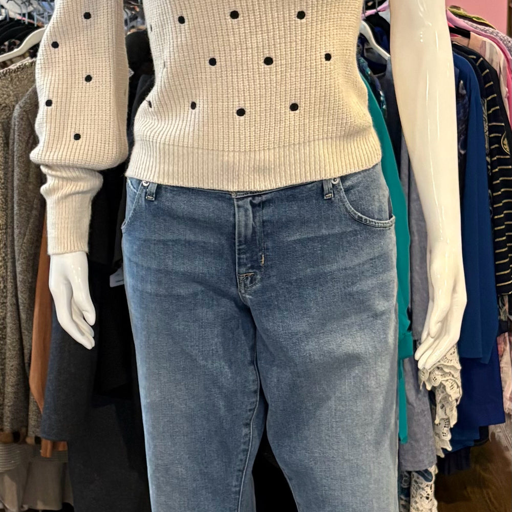 NWT Entro Cream & Black Polka Dot One Shoulder Sweater Size:L