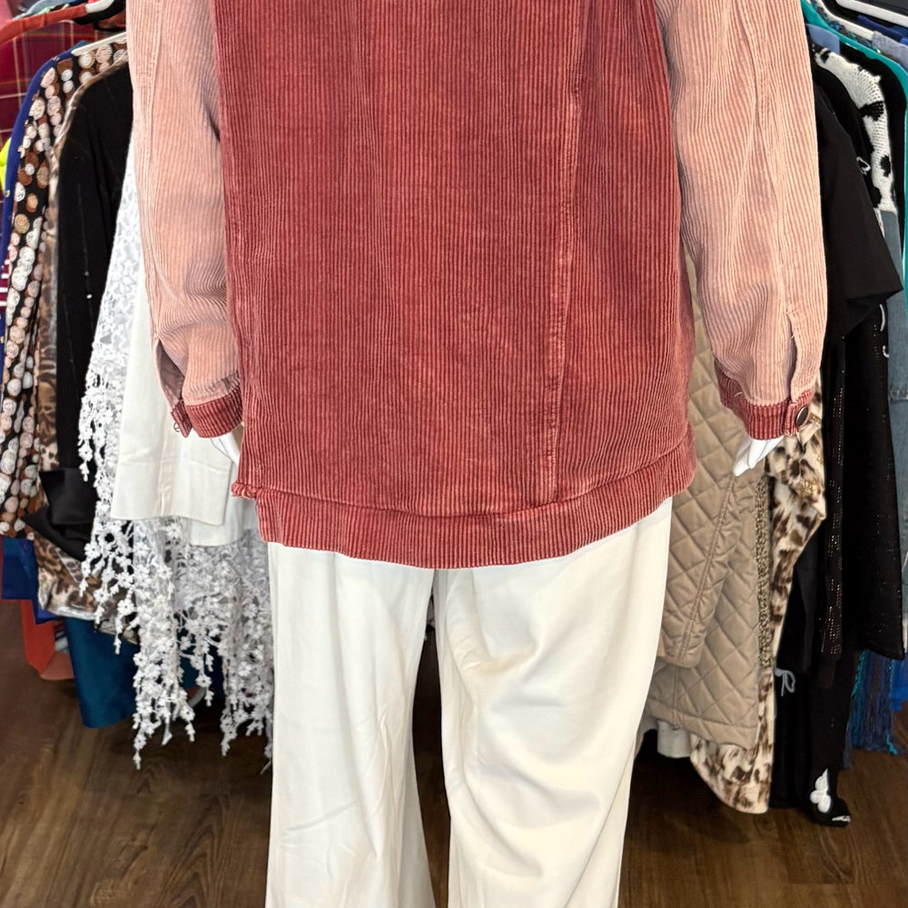 
                      
                        Peach Love Dark Pink Corduroy Jacket Size: M
                      
                    