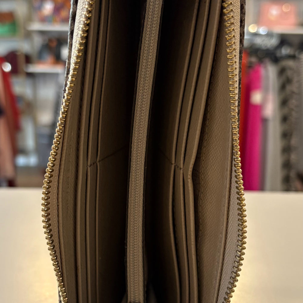 
                      
                        Michael Kors Faux Snakeskin Large Zip Around Wallet with Gold Hardware
                      
                    
