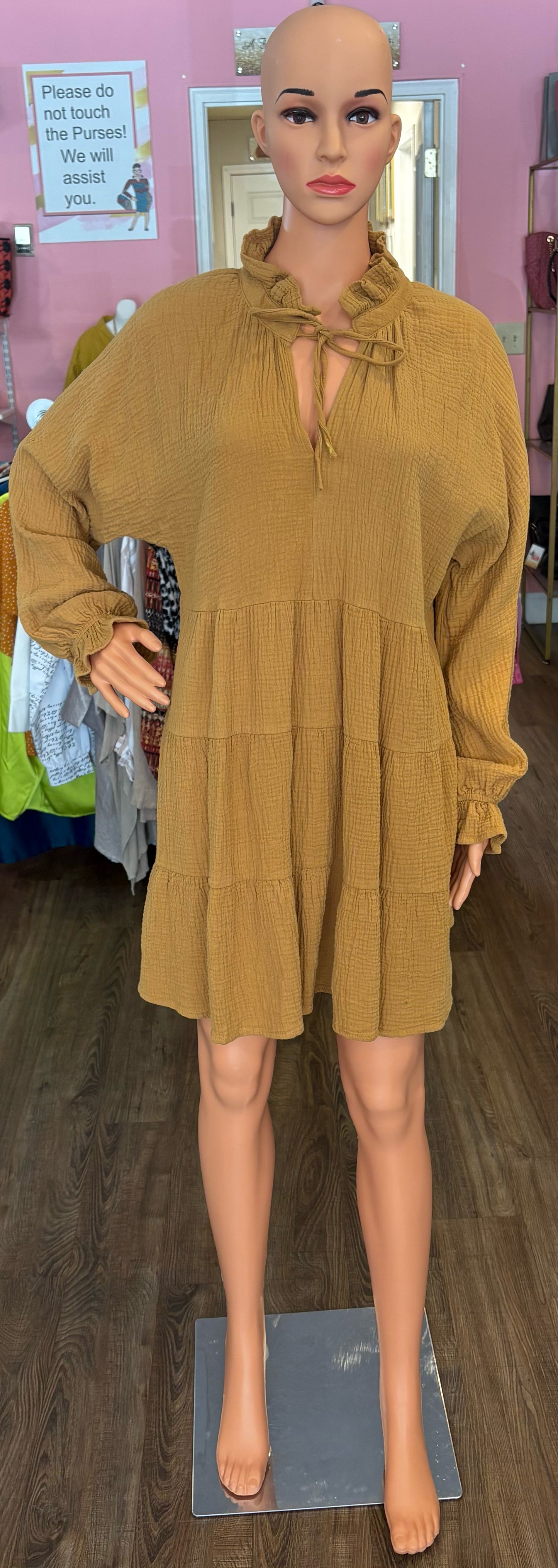 Peach Love Mustard Dress Sweet Purseonality Peach Love Mustard Dress Sweet Purseonality