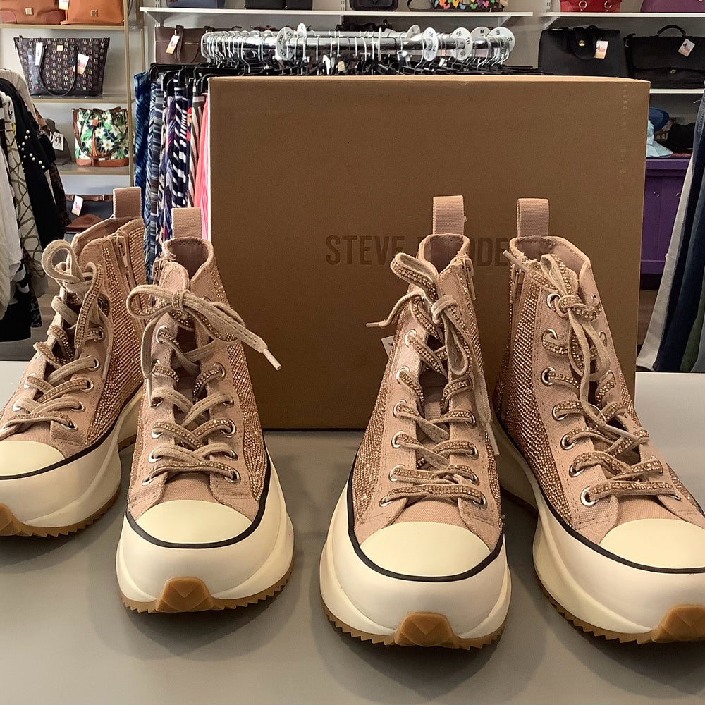 7.5M Steve Madden Shaft Rhinestone Embellished Platform Sneakers