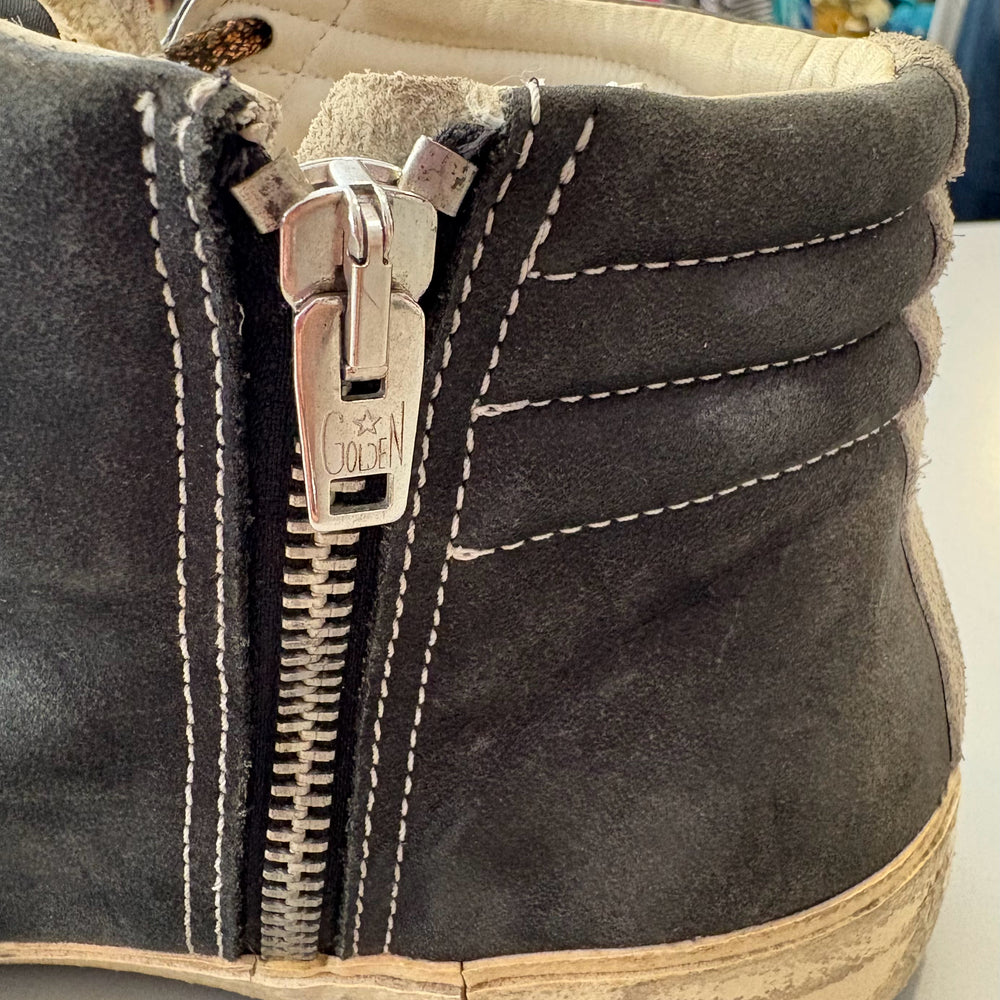 
                      
                        Golden Goose Slide High-Top with White Star Suede & Leather Sneakers Size:39
                      
                    