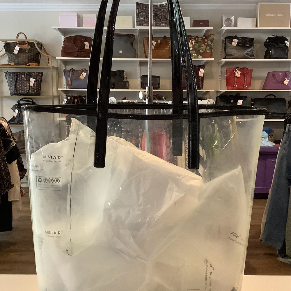 Michael Kors CLear and Black Large Tote Bag