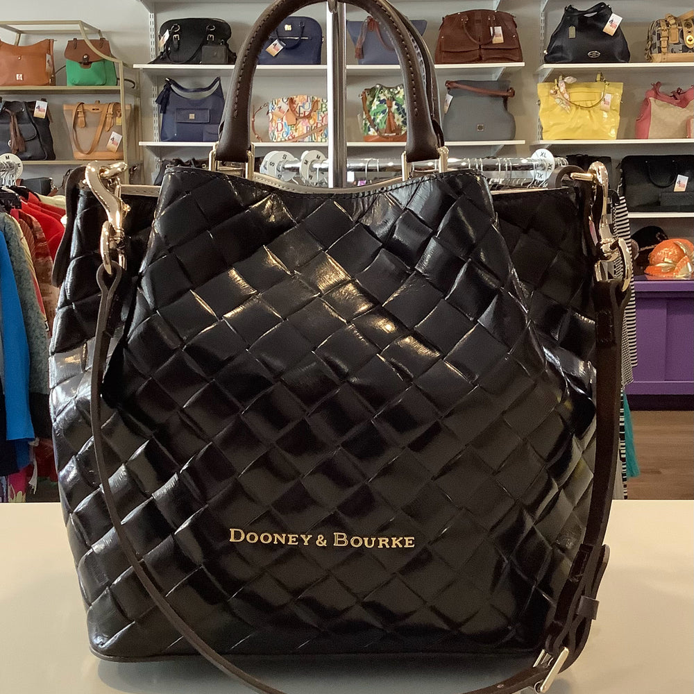 Dooney and Bourke Small Woven Embossed Leather Barlow Satchel