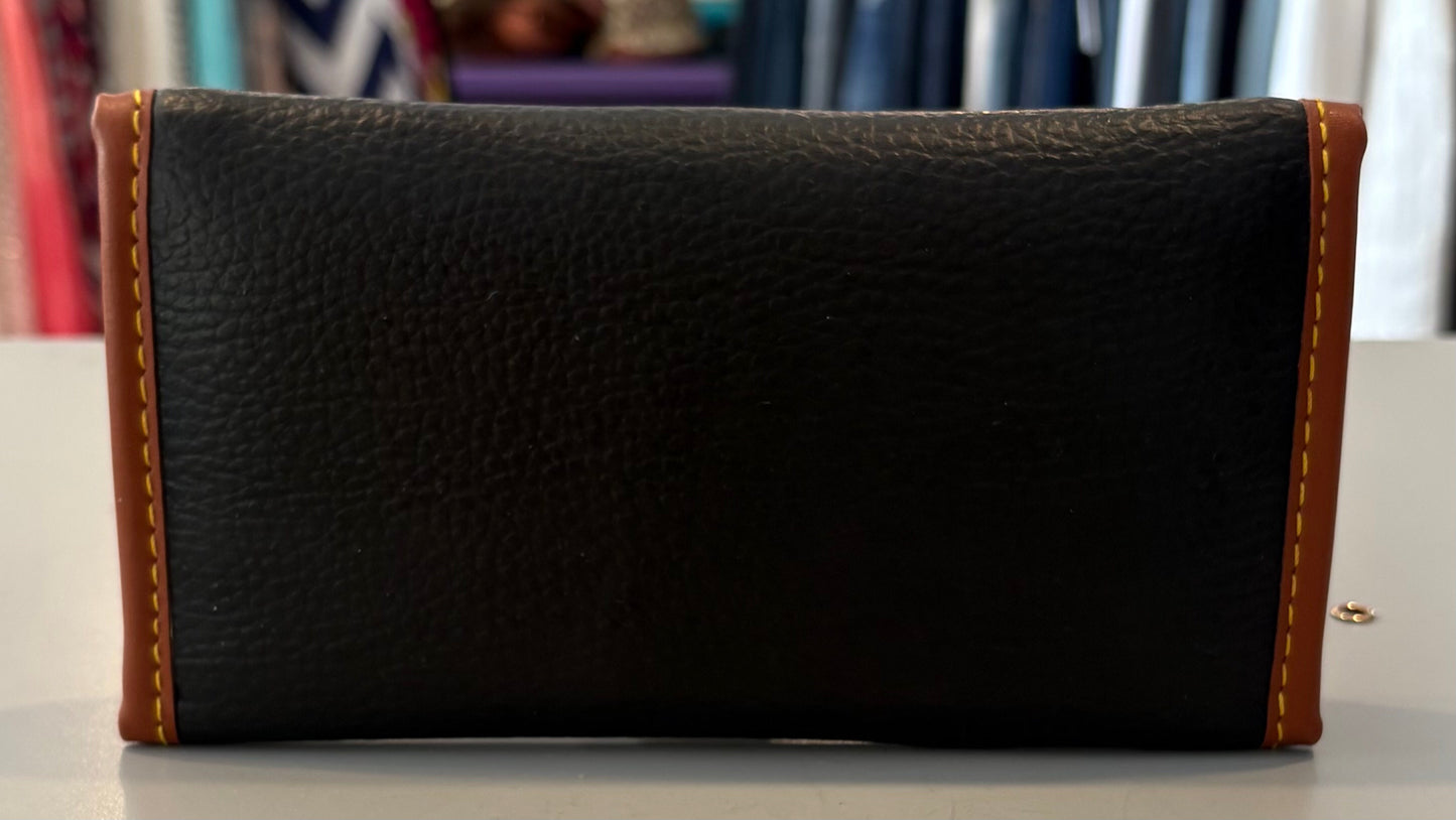 RARE NWI Dooney & Bourke All Weather Leather Black Wallet with Mirrors