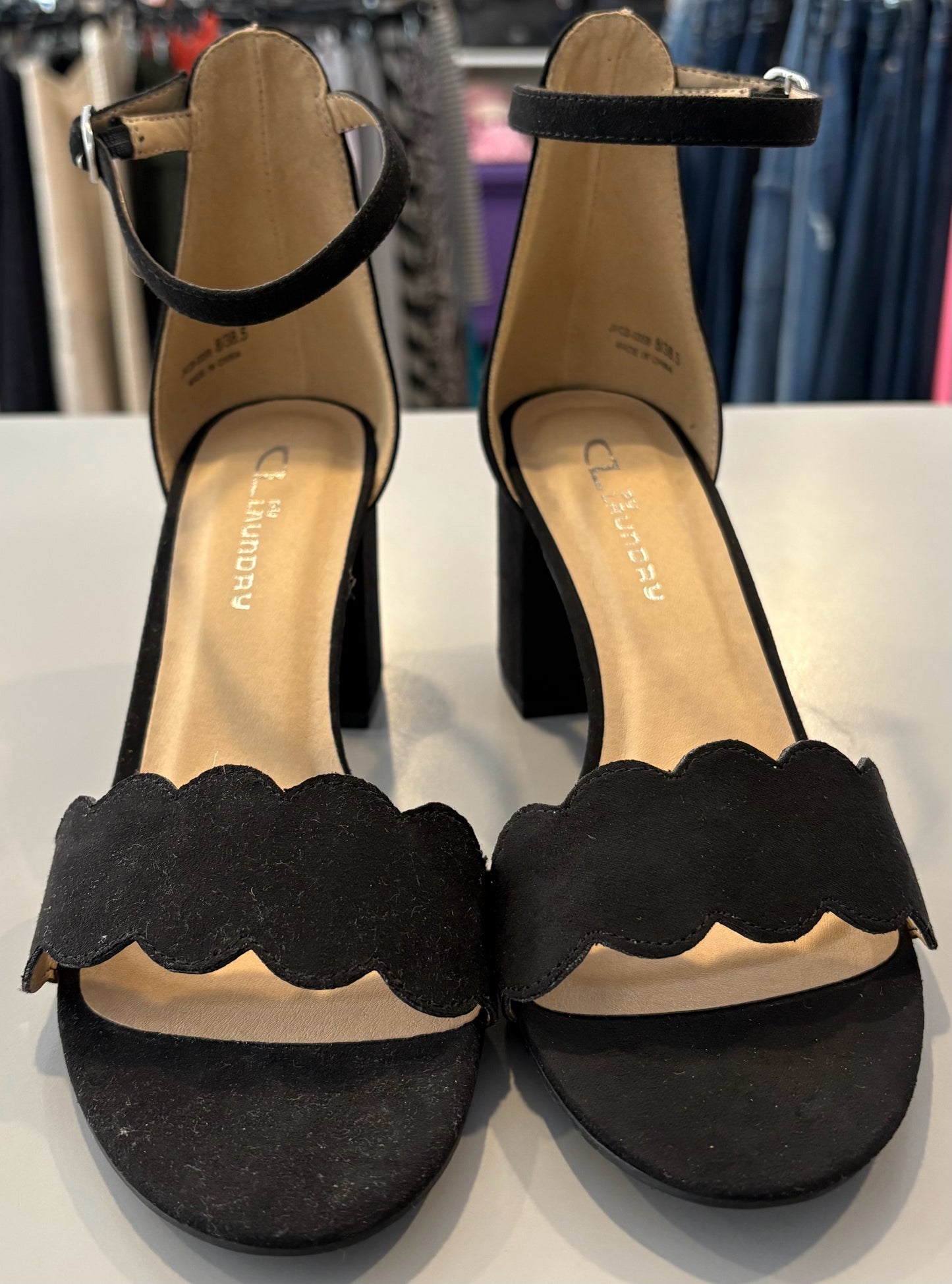 CL By Laundry Jayne Super Suede Black Heels Size:8M