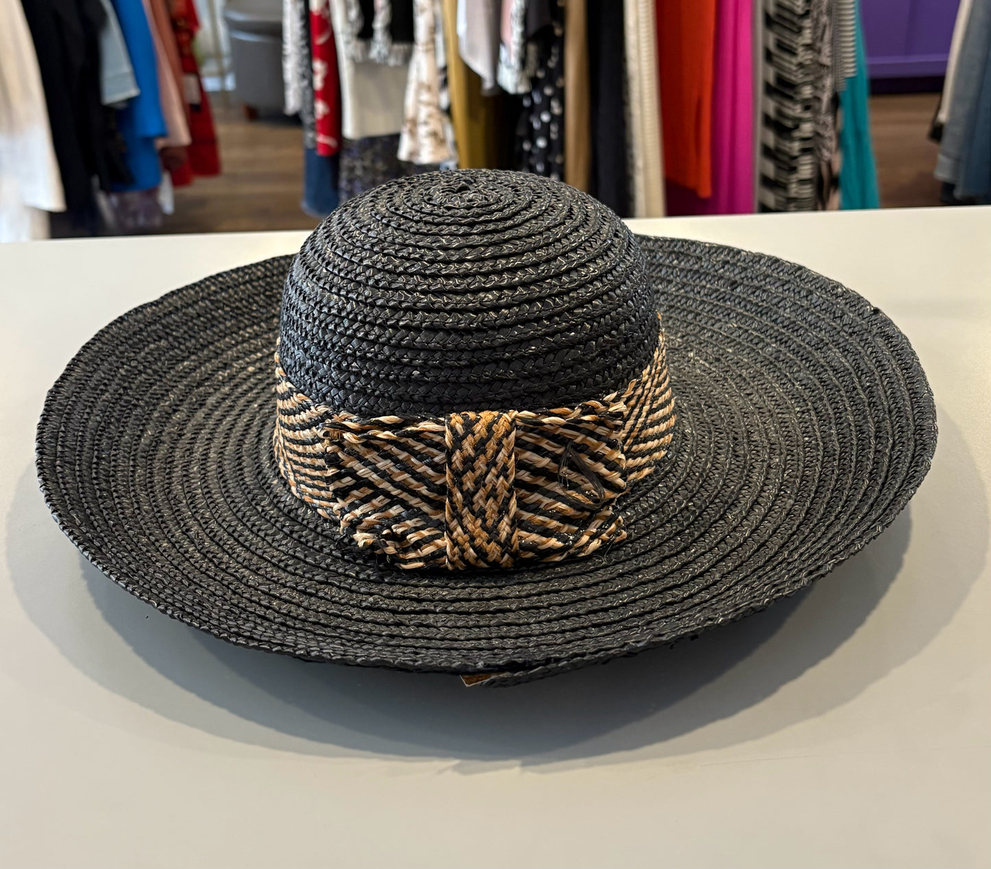 Black & Brown Straw Hat
