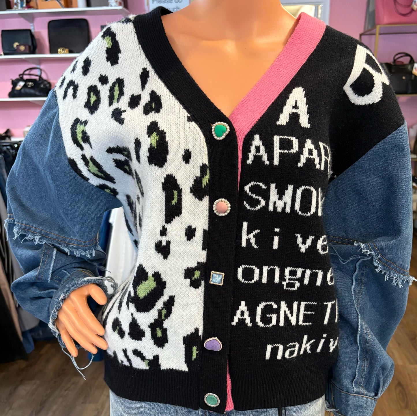 ENVME Denim Cardigan Sweater Size One Size Fits All