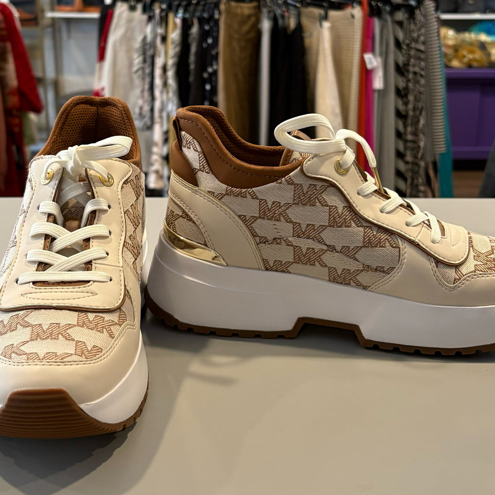 
                      
                        NWB Michael Kors Muse Trainer Mk Outline Jacquard in Light Cream Size:9M
                      
                    