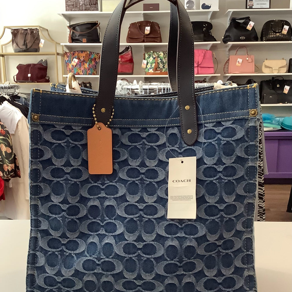 
                      
                        RARE Coach Signature Denim Medium Field Tote in Indigo Midnight Navy
                      
                    