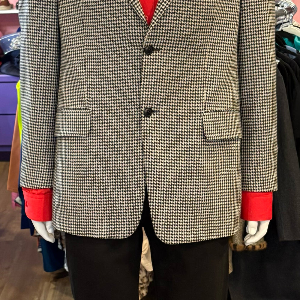 SilverStone Cashmere Black & White Houndstooth Blazer Size: 40R