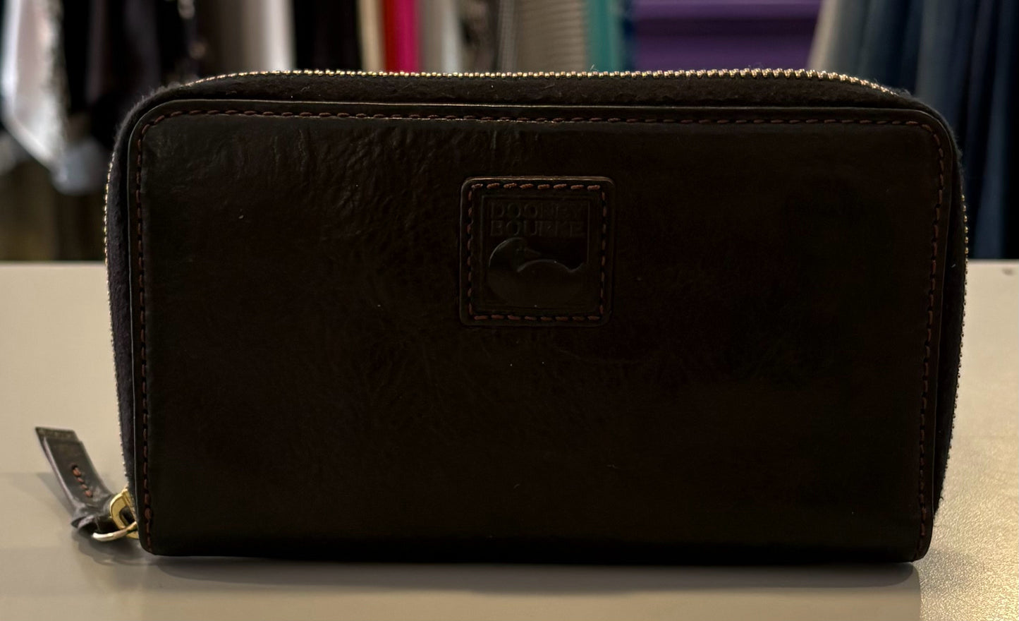 Dooney & Bourke Black Florentine Zip Around Wallet