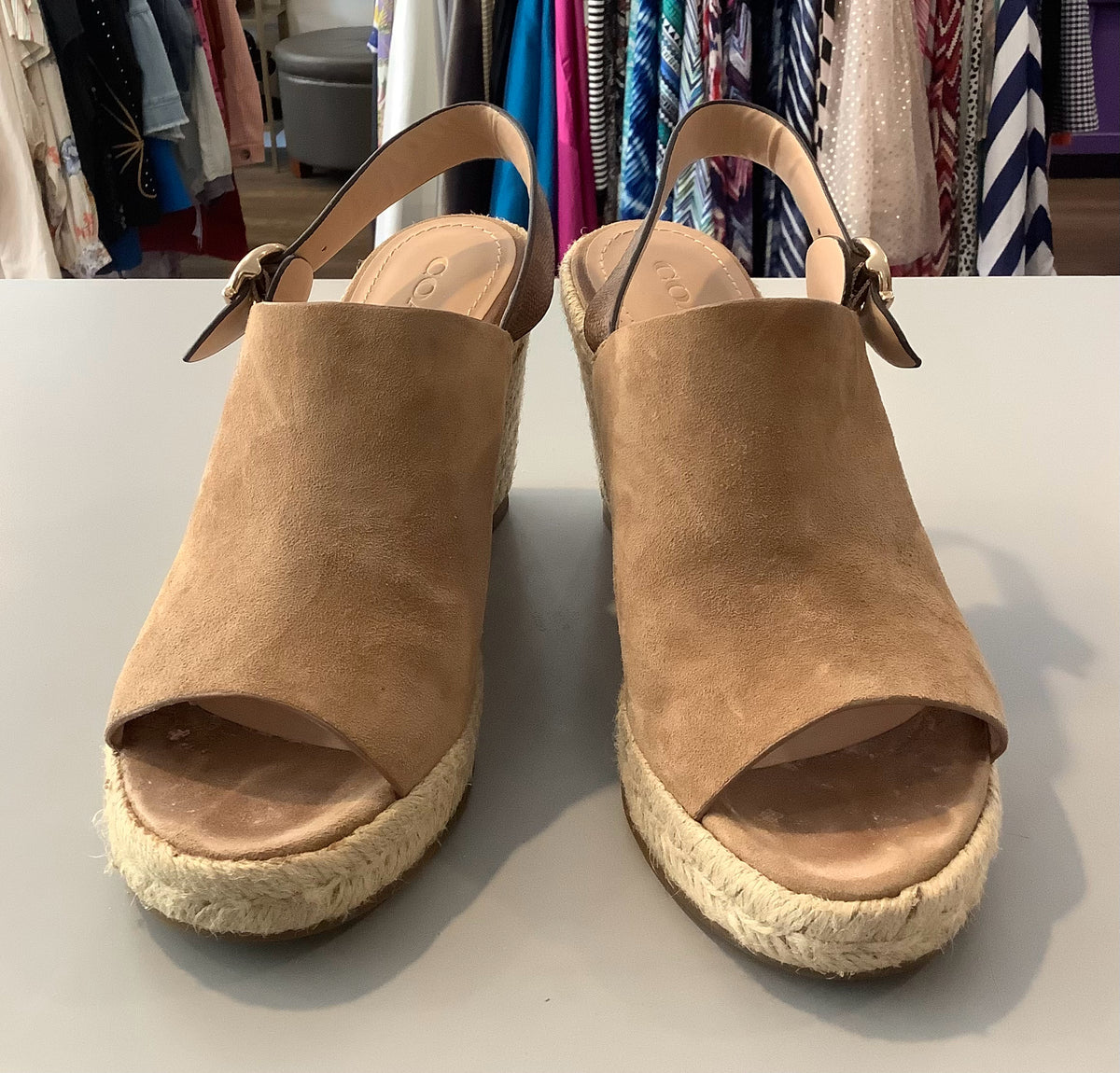 Coach Poppy Sue Signature Wedges in Peanut Sz:8B