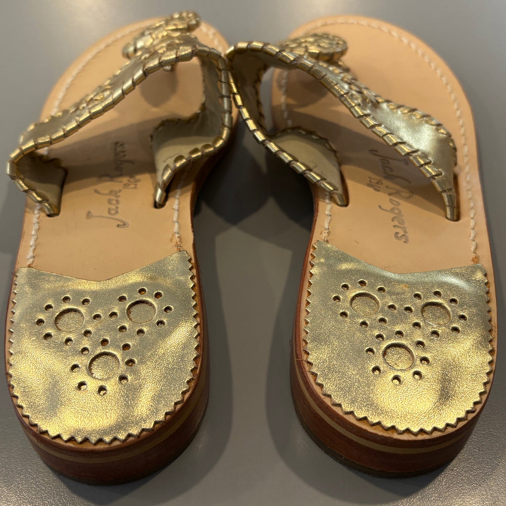 
                      
                        Jack Rogers Hamptons Metallic Thong Sandals- Gold Sz: 7
                      
                    