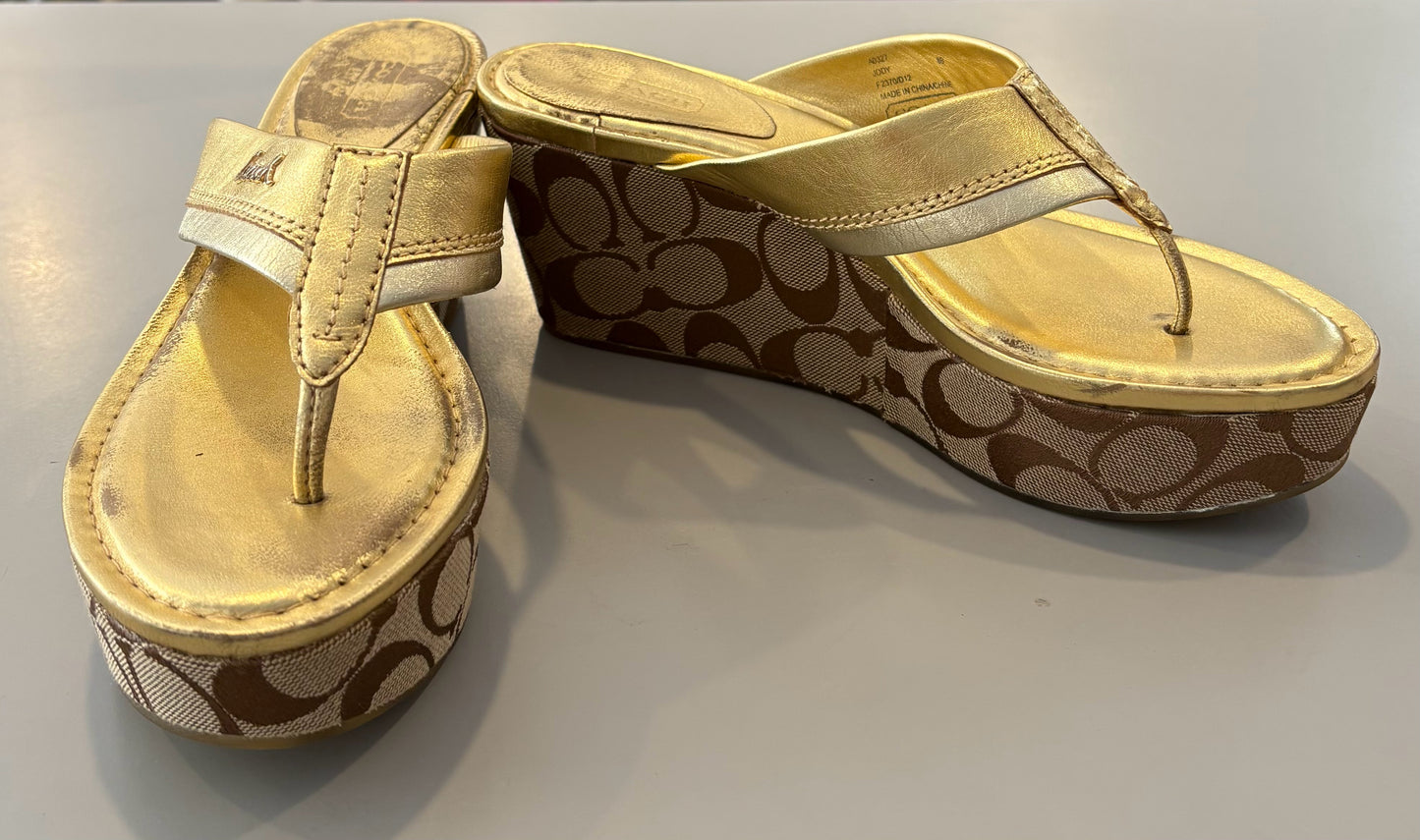 RARE Coach Jody Wedge Sandals Size:8B