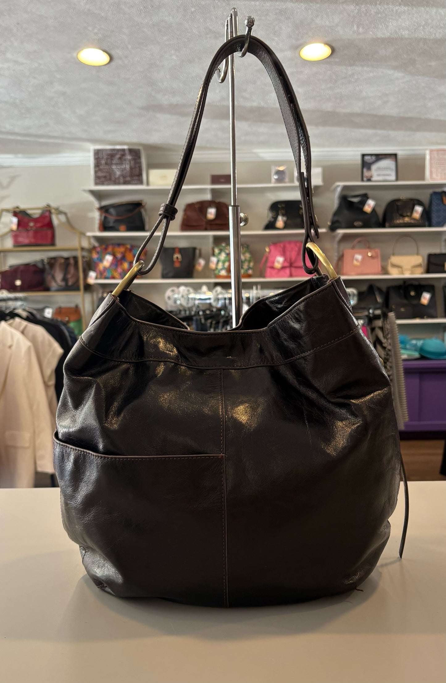 HOBO International Black Leather Shoulder Bag