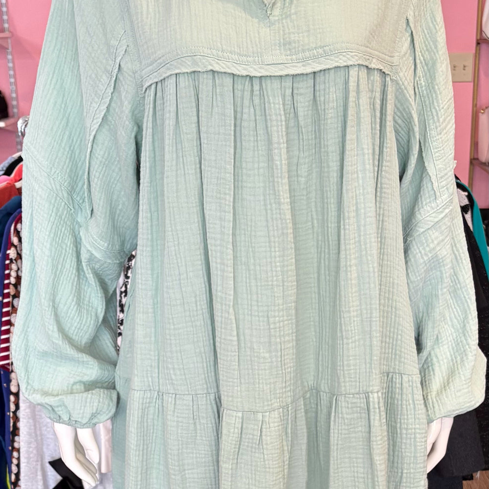 NWT Ces Femme Mint Green 100% Cotton Dress Size:M