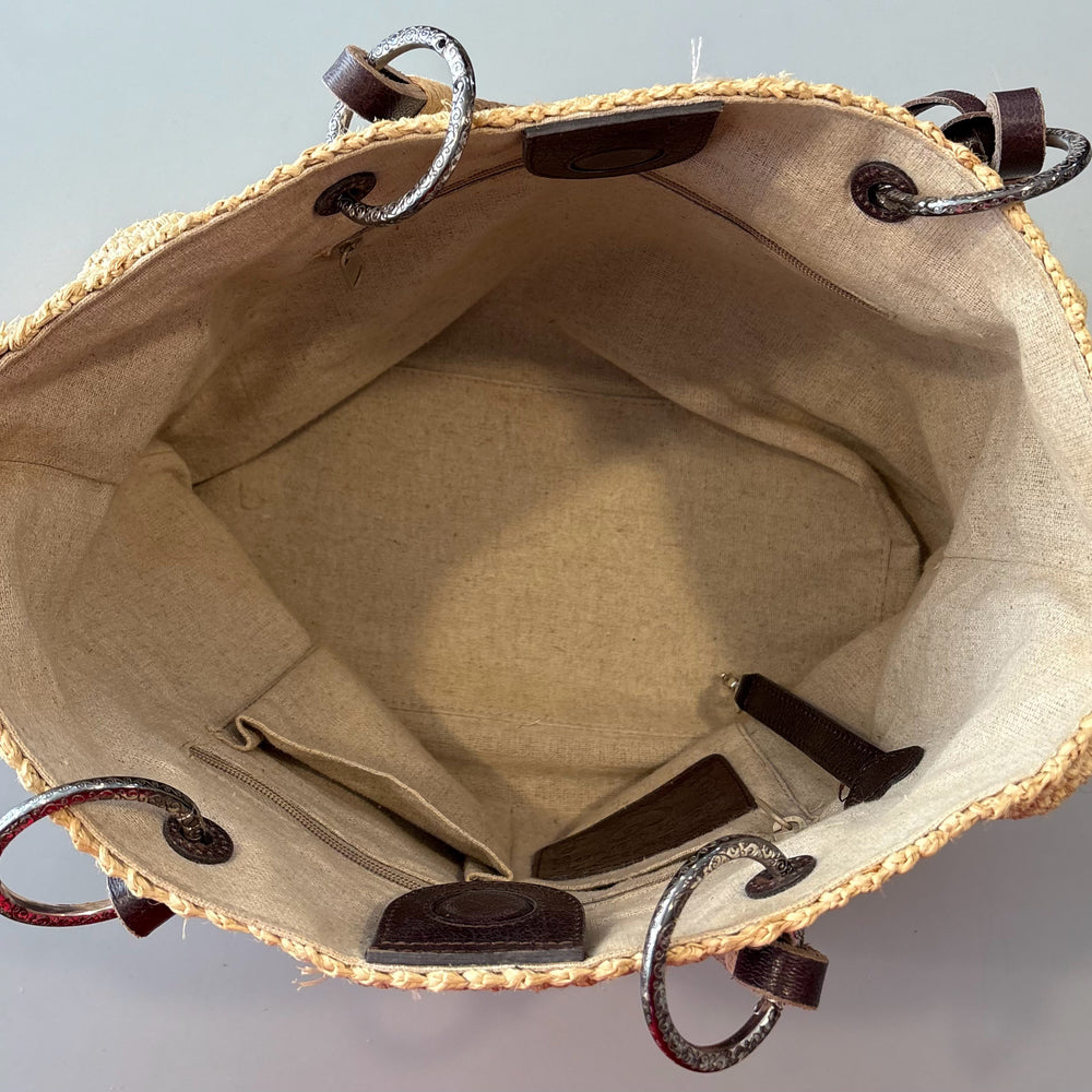 
                      
                        RARE Brighton Tan Straw Tote with Leather Handles
                      
                    