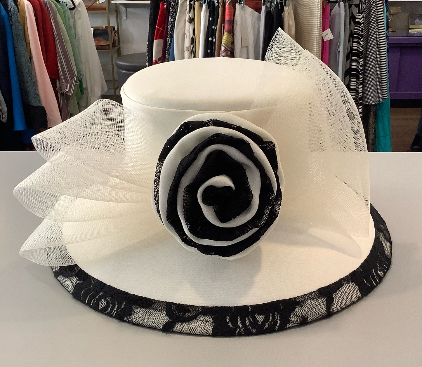 Nubiano Black+ White Dress Hat