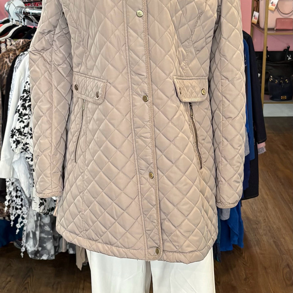 NWT Lauren Ralph Lauren Light Brown/Taupe Diamond Quilted Jacket Size: XLarge