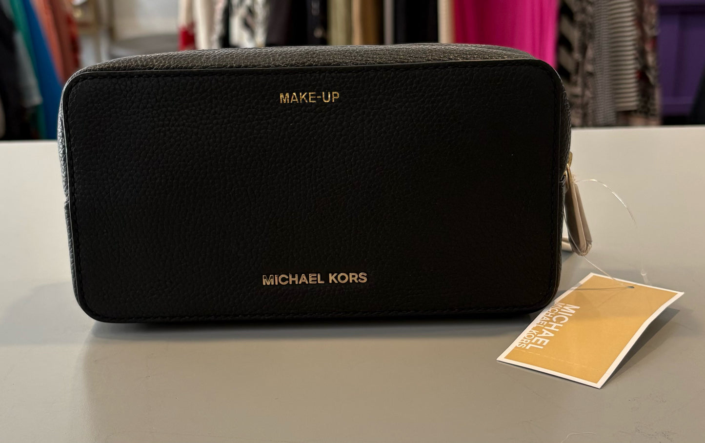 NWT Michael Kors Black Large Double Zip Jet Set Travel Cosmetic Pouch