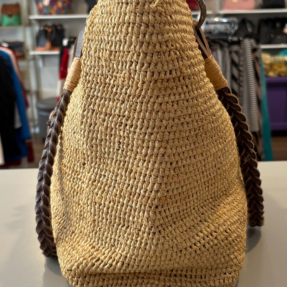 
                      
                        RARE Brighton Tan Straw Tote with Leather Handles
                      
                    